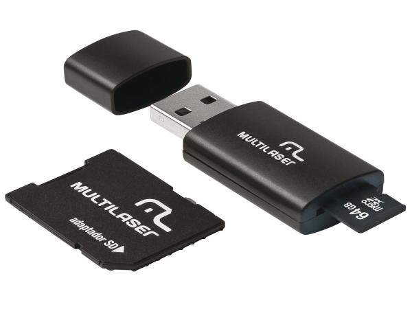 Pen Drive 64GB Multilaser MC115 - Adaptador SD