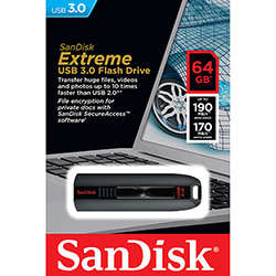 Pen Drive 64GB Sandisk Extreme USB 3.0