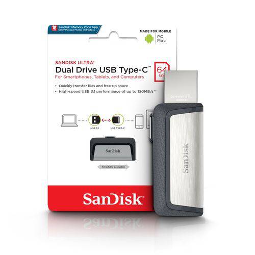 Tudo sobre 'Pen Drive 64gb Usb 3.0 Ultra Drive Type C Smartphone Otg Sdddc2-064g-g46 Sandisk'