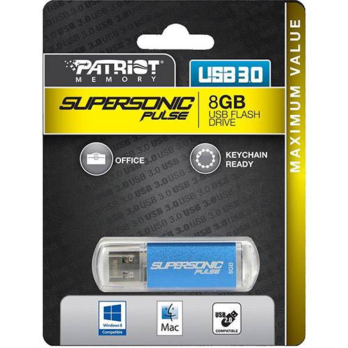 Tamanhos, Medidas e Dimensões do produto Pen Drive 8GB - Patriot - Pulse USB 3.0