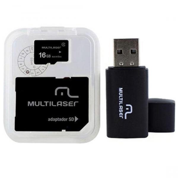 Pen Drive + Adaptador SD + Cartão Memória 16GB MC059 - Multilaser