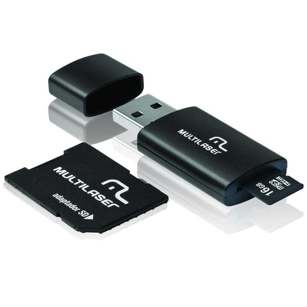 Pen Drive de 16GB 3 em 1 Classe 10 Multilaser MC112