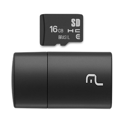 Pen Drive 2 em 1 Classe 4 Micro SD 16GB Multilaser MC162