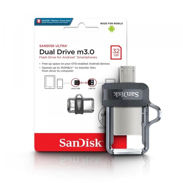 Pen Drive 32gb Dual Drive Usb 3.0 e Micro-Usb Sandisk