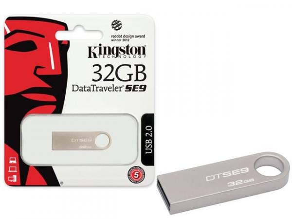 Pen Drive 32GB Kingston USB 2.0 Datatraveler SE9 32GB Prata DTSE9H/32GBZ