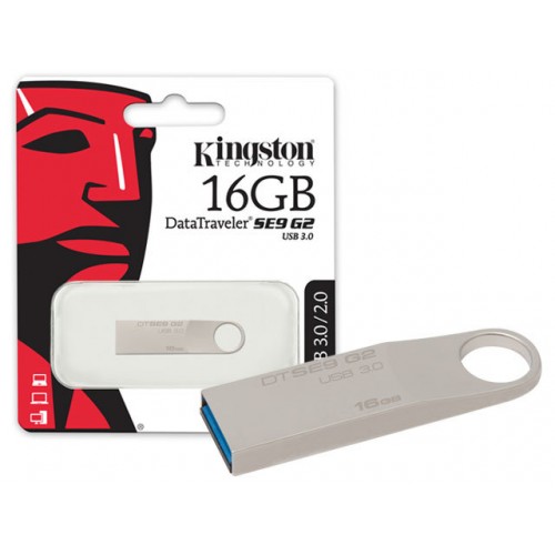 Pen Drive Kingston 16GB DataTraveler USB 3.0 Prata - DTSE9G2/16GB