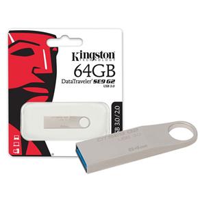 Pen Drive Kingston 64GB Datatraveler SE9 G2 USB 3.0 Prata - DTSE9G2/64GB