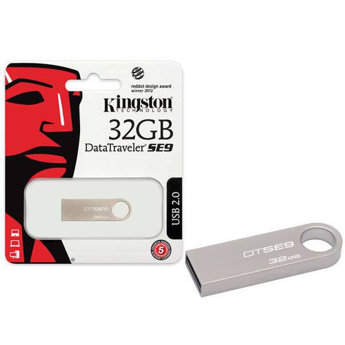 Pen Drive USB 2.0 Kingston Dtse9h/32gbz Datatraveler Se9 32gb Prata