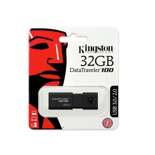 Pen Drive Kingston Datatraveler USB 3.0 32gb Preto - Dt100g3/32gb