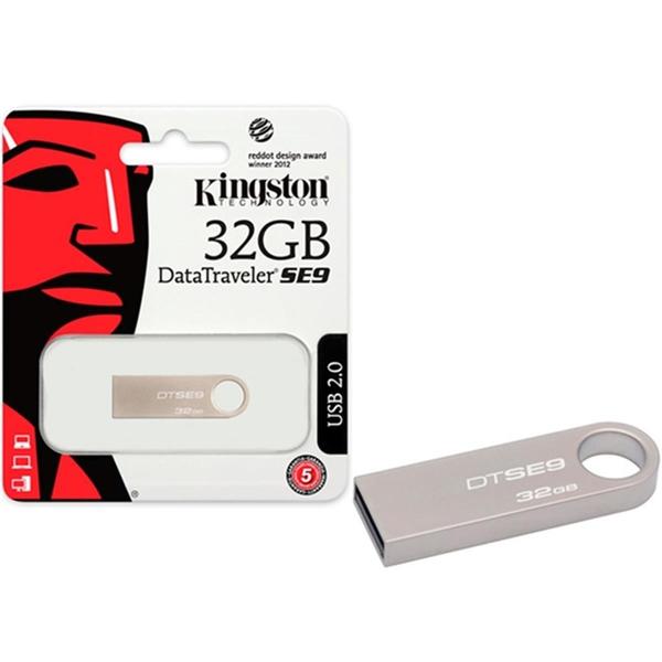 Pen Drive Kingston 32GB Datatraveler SE9 USB 2.0 Prata - DTSE9H/32GBZ