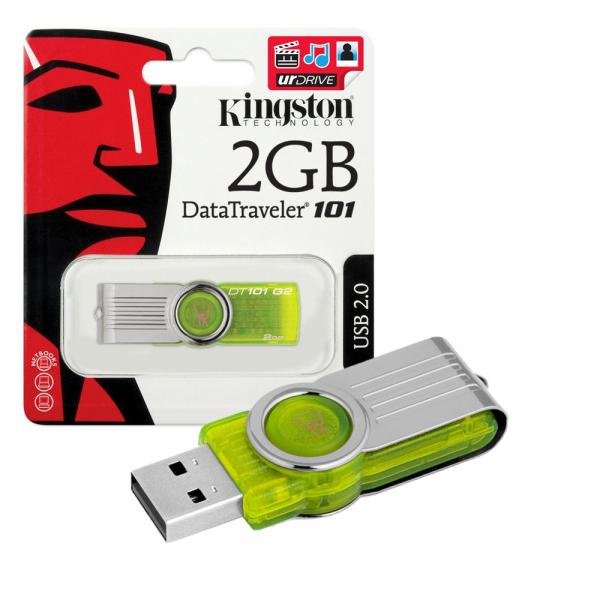 Kit 5 Pen Drive Kingston 2GB USB 2.0 DataTraveler 101 G2 Verde