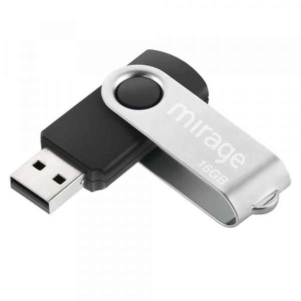 Pen Drive Loop 16Gb Usb 2.0 Preto e Prata Mirage