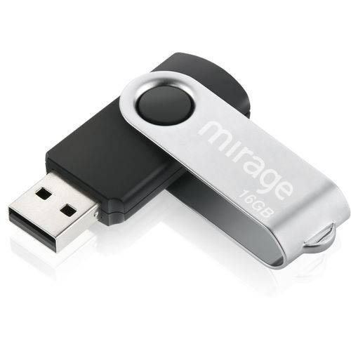 Pen Drive Mirage Loop 16gb USB 2.0 Dc5v Preto e Prata - Pd099