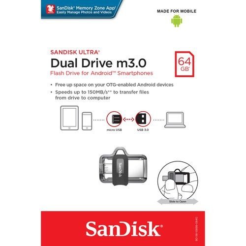 Pen Drive Sandisk 64GB Ultra Dual Drive USB 3.0 para Android