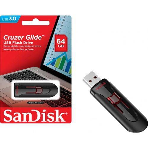 Pen Drive Sandisk Cruzer Glide 3.0 Z600 64gb