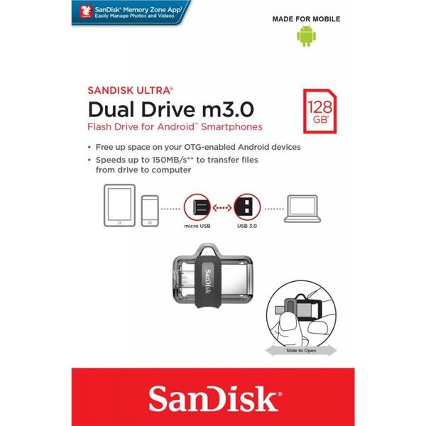 Pen Drive Sandisk Ultra Dual 128gb Usb Drive 3.0