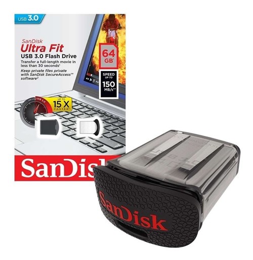 Pen Drive Sandisk Ultra Fit Usb 3.0 64Gb 150Mb/S