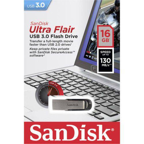 Tudo sobre 'Pen Drive Sandisk Ultra Flair Usb 3.0 16gb'