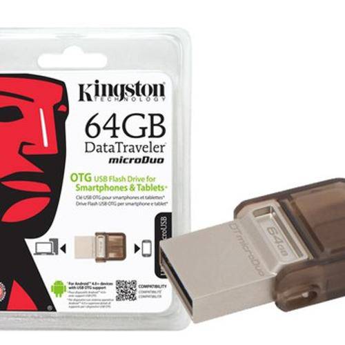 Pen Drive Smartphone Kingston Dtduo/64gb Dt Micro Duo 64gb Usb e Micro Usb 2.0 Otg