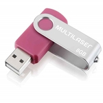 Tamanhos, Medidas e Dimensões do produto Pen Drive Twist 8GB USB Leitura 10MBs e Gravação 3MBs Rosa Multilaser - PD687