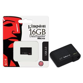 Pen Drive Usb 2.0 Kingston Datatraveler Micro 16Gb Preto DTMCK/16GB - DTMCK/16GB