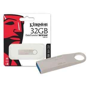Pen Drive 32GB USB 3.0 Kingston DTSE9G2/32GB Datatraveler SE9 G2PRATA