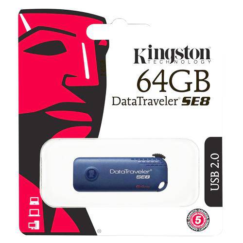 Pen Drive Usb 2.0 Kingston Dtse8/64gb Datatraveler Se8 64gb Azul