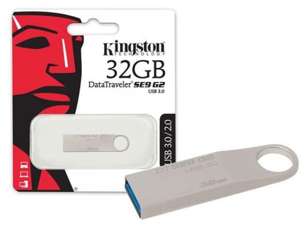 Pen Drive 32GB DTSE9G2/32GB USB 3.0 Metálico Datatraveler SE9 G2 Prata Kingston
