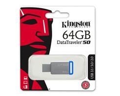 Pen Drive USB 3.1 Kingston DT50/64GB Datatraveler 50 64GB Metal AZUL