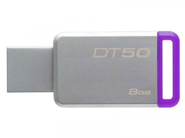 Pen Drive USB 3.1 Kingston DT50/8GB Datatraveler 50 8GB Metal Roxo