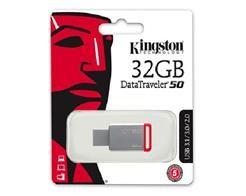 Pen Drive USB 3.1 Kingston DT50/32GB Datatraveler 50 32GB Metal Vermelho