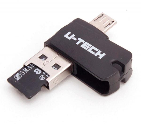 Pen Drive USB 8GB OTG 3EM1 C/CARTAO Micro SD Unidade U-TECH