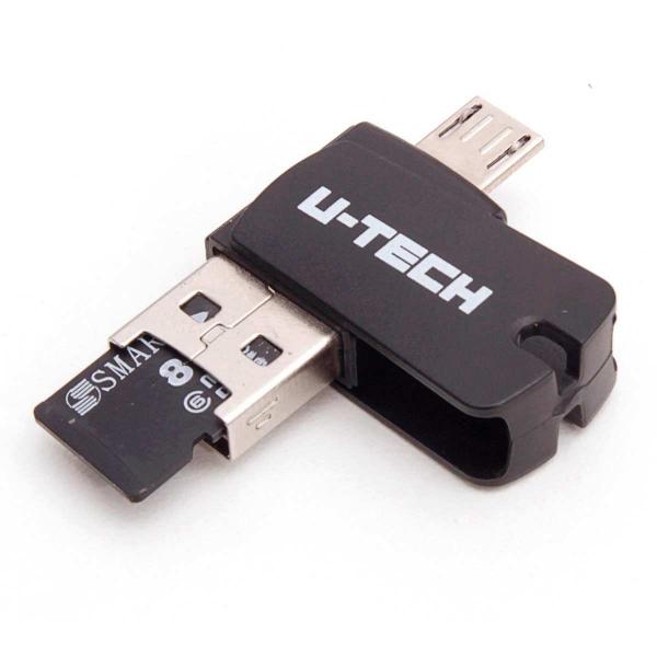 Pen Drive USB 32GB OTG 3EM1 C/CARTAO Microsd Unidade U-TECH