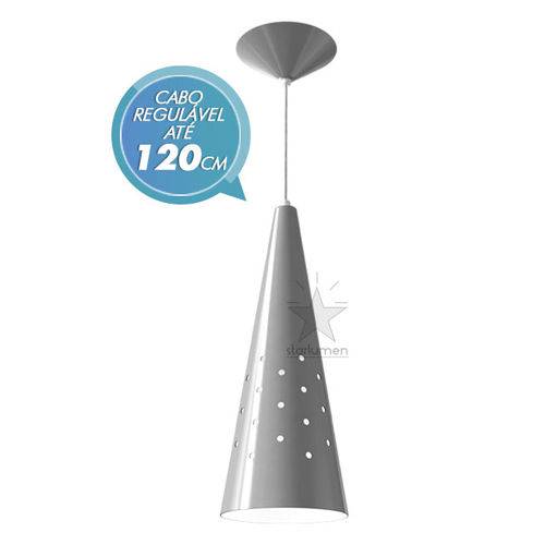 Tudo sobre 'Pendente Cone Cor Titânio Luminária em Alumínio para Lâmpada E27 - Starlumen'