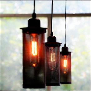 Pendente Retro Industrial Vidro Loft Luminária Vintage Lustre Design Edison LM1792
