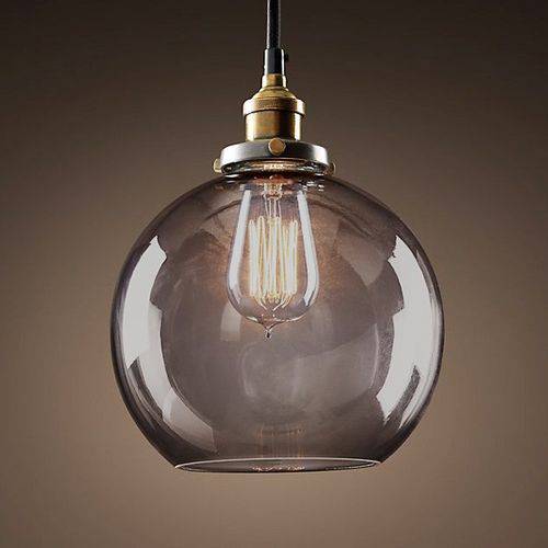 Pendente Retro Industrial Vidro Loft Luminária Vintage Lustre Design Edison Lm1862 - Eluminarias