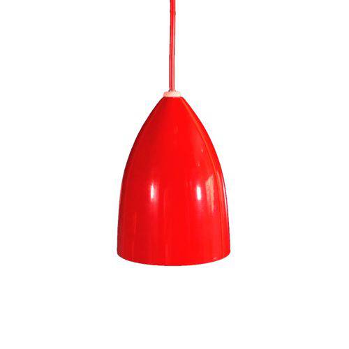 Pendente Vermelho de Cone Alumínio com E-27 Mod. Ari 12x19cm