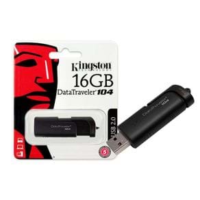 Pendrive 16GB Kingston DT104/16GB Datatraveler 104 USB 2.0 Preto