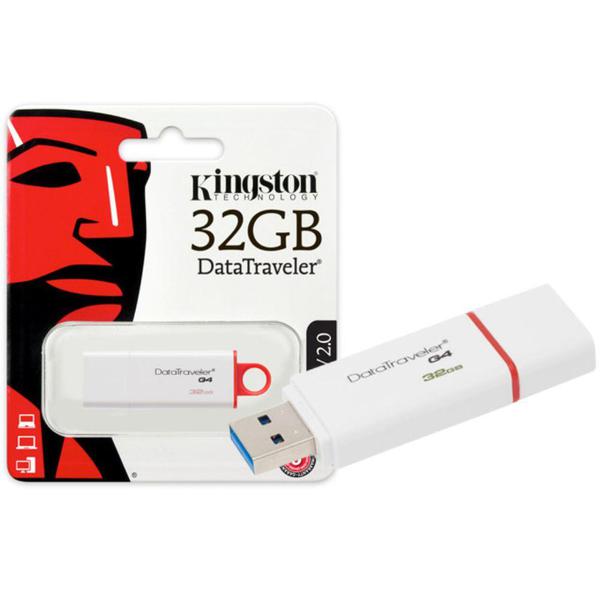 Pendrive 32GB USB Datatraveler DTIG4/32GB Branco C/ Vermelho - Kingston