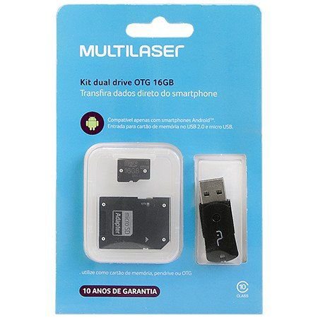Pendrive Kit Dual Drive OTG 16 GB Multilaser - MC131 - 135 - Multilaser