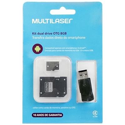 Pendrive Kit Dual Drive OTG 8GB Multilaser - MC130 - 135 - Multilaser