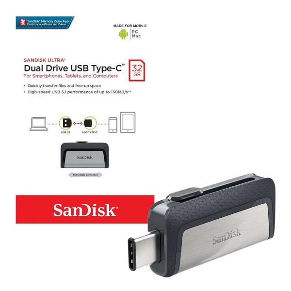Pendrive Sandisk 32gb Dual Type-c