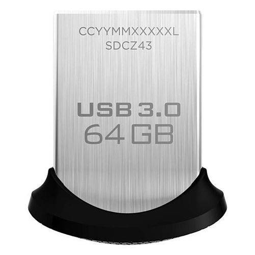 Tudo sobre 'Pendrive Sandisk Ultra Fit 64gb 3.0 Sdcz43-064g-gam46 150mbps ¿ Preto'
