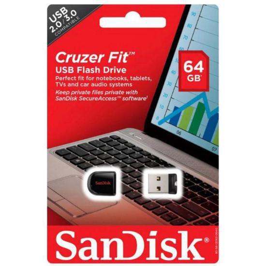 Pendrive Sandisk Z33 Cruzer Fit de 64GB - USB 2.0
