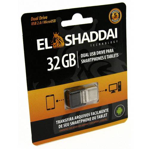 Pendrive Usb 2.0 - 32gb - El Shaddai Otg Nano Dual Drive
