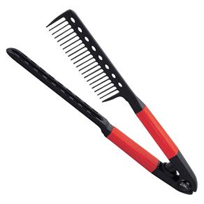 Pente Auxiliar para Alisamento Lizz Clever Comb – Preto/Vermelho