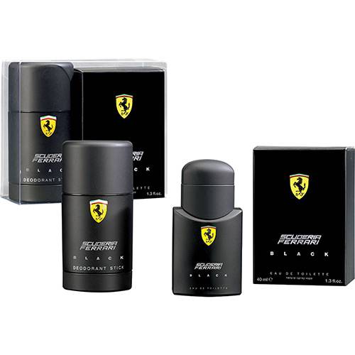 Tudo sobre 'Perfume Coffret Black Ferrari Masculino 40ml Eau de Toilette + Deo Stick 75ml'