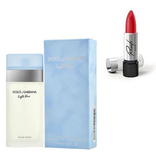 Tudo sobre 'Perfume Feminino Dolce Gabbana Light Blue 100ml com Batom Ricosti Cor Absoluta'