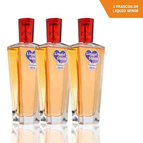 Perfume Liquid Sense 100ml (3 Frascos) Gotas Mágicas