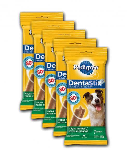 Petisco Pedigree Dentastix - Cães Adultos Raças Médias - 180g - 5 Pcs